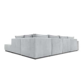 Svetlosivá menčestrová rohová pohovka (pravý roh/do tvaru "U") Nihad modular – Bobochic Paris - Image 4