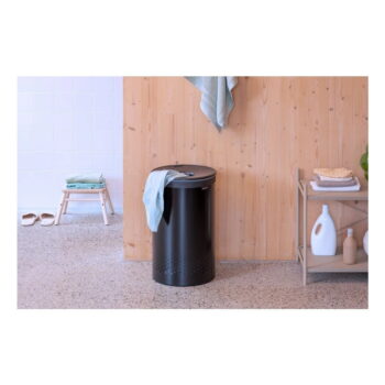 Matne čierny kovový kôš na bielizeň 60 l – Brabantia - Image 6