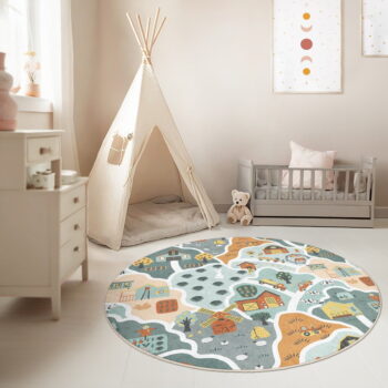 Prateľný detský hrací koberec ø120 cm Farmer's Life – Mila Home – Obrázok 4