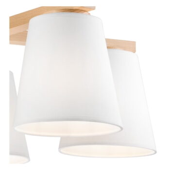Biele stropné svietidlo s textilným tienidlom ø 15 cm Ellie – LAMKUR - Image 4