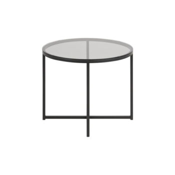 Odkladací stolík so sklenenou doskou Actona Cross, ⌀ 55 cm - Image 2