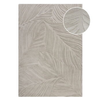Sivý vlnený koberec Flair Rugs Lino Leaf, 160 x 230 cm