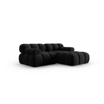 Čierna zamatová rohová pohovka (pravý roh) Bellis – Micadoni Home - Image 2