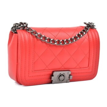 Červená kožená listová kabelka Isabella Rhea Mari – Obrázok 3