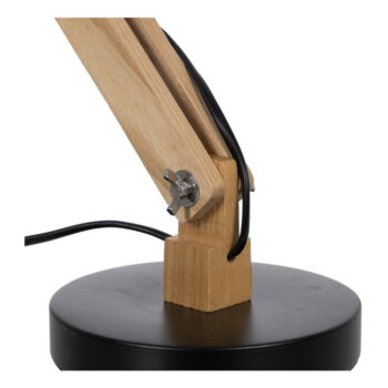 Stolová lampa v čiernej a prírodnej farbe s kovovým tienidlom (výška 55 cm) – Ixia - Image 6