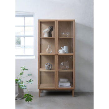 Vitrína z dubového dreva v prírodnej farbe 190x90 cm Elba – Unique Furniture - Image 7