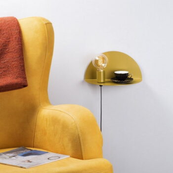 Nástenné svietidlo s poličkou v zlatej farbe Homemania Decor Shelfie, dĺžka 15 cm - Image 5