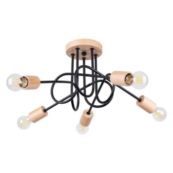 Stropné svietidlo v čierno-prírodnej farbe 15x61 cm Tumber – Nice Lamps
