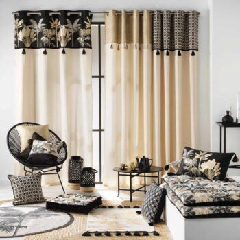 Čierno-béžový záves 140x240 cm Karaba – douceur d'intérieur - Image 5
