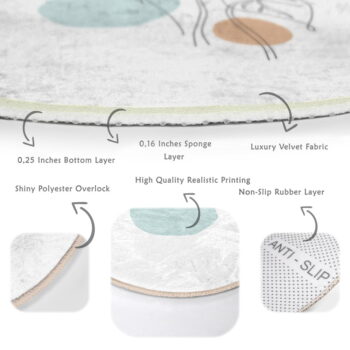 Biely prateľný okrúhly koberec vhodný pre robotické vysávače ø 120 cm Comfort – Mila Home - Image 6