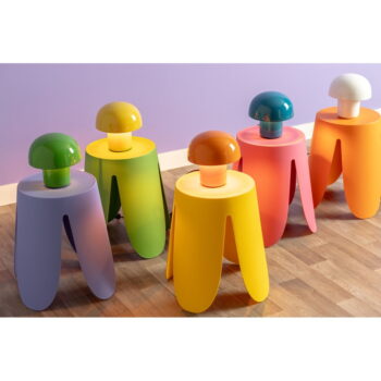 Oranžová stolová lampa s kovovým tienidlom (výška 20 cm) Fat Mushroom – Leitmotiv – Obrázok 3
