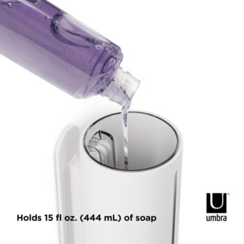 Biely nástenný plastový dávkovač mydla 440 ml Penguin – Umbra - Image 2