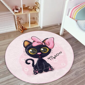Ružový detský koberec ø 80 cm Comfort – Mila Home - Image 2