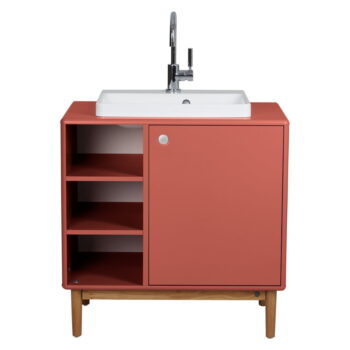 Červená závesná skrinka s umývadlom bez batérie 80x62 cm Color Bath – Tom Tailor - Image 4