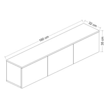 TV stolík v dekore duba v bielo-prírodnej farbe 160x35x32 cm Neon – Kalune Design – Obrázok 7