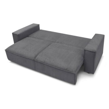 Tmavosivá menčestrová rozkladacia pohovka 245 cm Nihad – Bobochic Paris – Obrázok 8