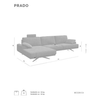 Koňakovohnedá kožená rohová pohovka (ľavý roh) Prado – MESONICA - Image 7
