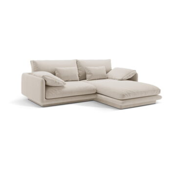 Biela rohová pohovka z textílie bouclé (pravý roh) Torino – Micadoni Home - Image 3