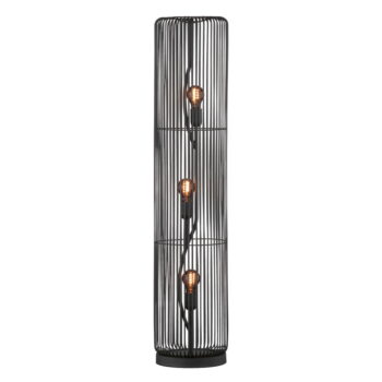 Čierna stojacia lampa (výška 113 cm) Cage – Fischer & Honsel