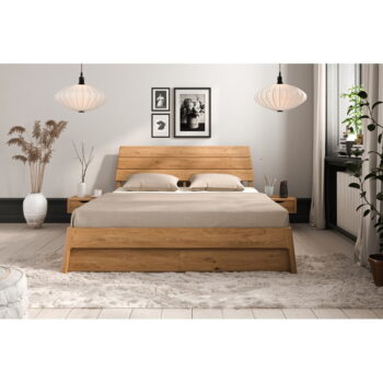Dvojlôžková posteľ z dubového dreva v prírodnej farbe 180x200 cm Twig – The Beds - Image 4
