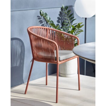 Záhradná stolička s výpletom vo farbe terakota Kave Home Yanet - Image 4