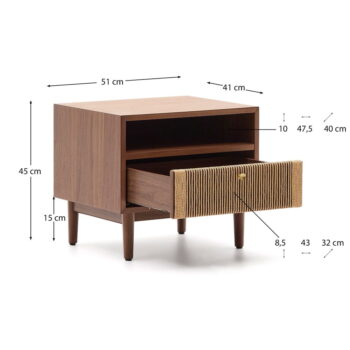 Hnedý nočný stolík v dekore orecha Elan – Kave Home - Image 8