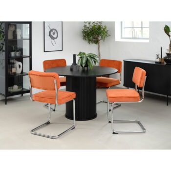 Oranžová menčestrová jedálenská stolička Rupert – Unique Furniture – Obrázok 4