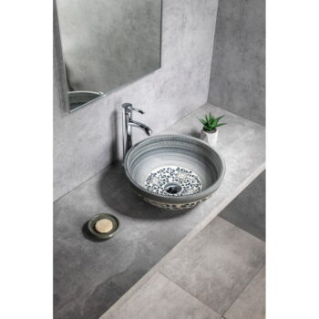 Modré keramické okrúhle umývadlo ø 41 cm Priori – Sapho - Image 3