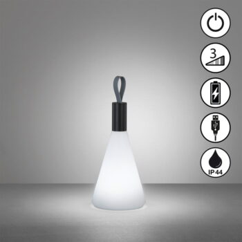 Bielo-čierna LED stolová lampa (výška 31,5 cm) Prian – Fischer & Honsel - Image 2