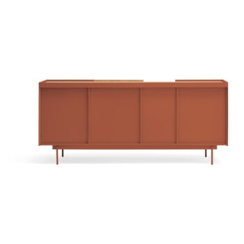 Nízka komoda v dekore duba v tehlovo-prírodnej farbe 180x78 cm Otto – Teulat - Image 5