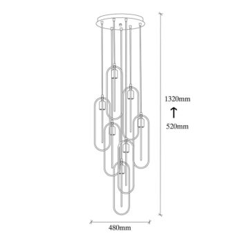 Závesné svietidlo v čierno-zlatej farbe ø 48 cm Cerco – Opviq lights - Image 6