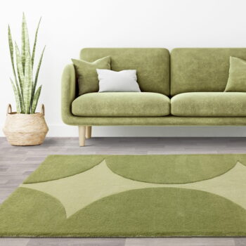 Zelený ručne tkaný vlnený koberec 120x170 cm Canvas – Asiatic Carpets - Image 2