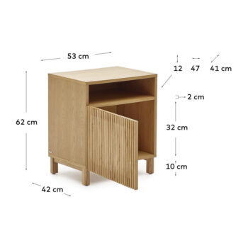 Nočný stolík v dekore duba v prírodnej farbe Beyla – Kave Home - Image 3