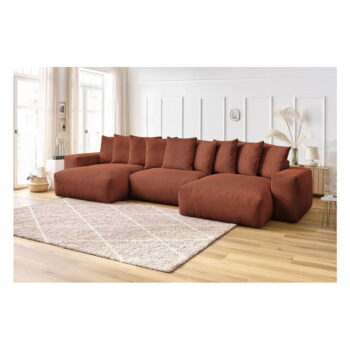 Menčestrová rohová pohovka v tehlovej farbe Voltaire – Bobochic Paris - Image 10