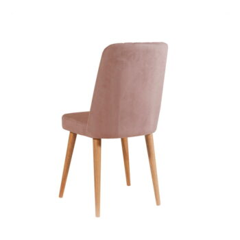 Svetloružová zamatová jedálenská stolička Stormi Sandalye – Kalune Design - Image 2