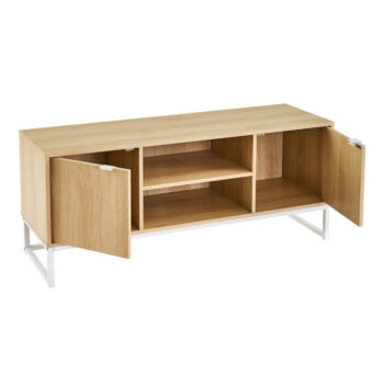 TV stolík v dekore brezy v prírodnej farbe 120x52,5 cm – Casa Selección – Obrázok 2