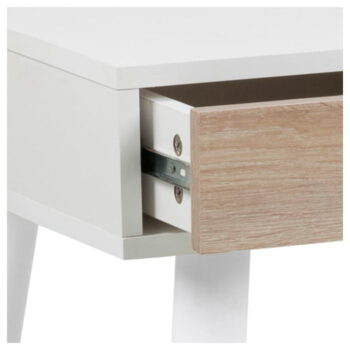 Biely pracovný stôl s 3 zásuvkami v dekore dreva Actona Neptun – Obrázok 2