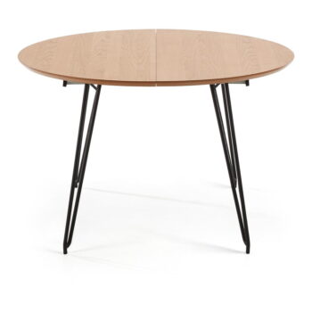 Rozkladací jedálenský stôl s doskou v dubovom dekore Kave Home Novaks, ø 120 cm - Image 2