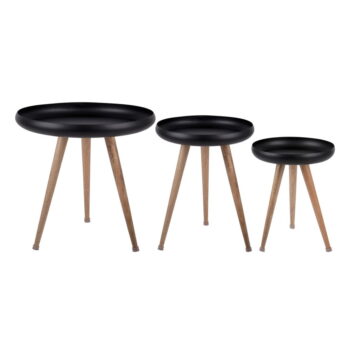 Kovové okrúhle odkladacie stolíky v súprave 3 ks Tripod – Leitmotiv – Obrázok 5