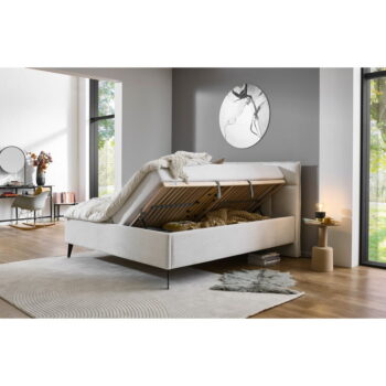 Béžová dvojlôžková posteľ s úložným priestorom s roštom 200x200 cm Paulo – Meise Möbel - Image 2