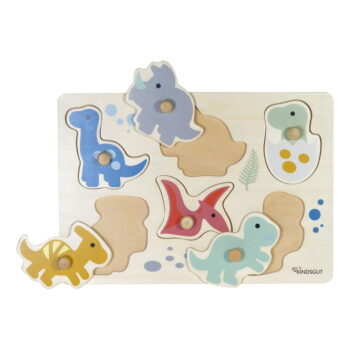 Drevené vkladacie puzzle (počet dielikov 6) Dinosaurs – Kindsgut - Image 7