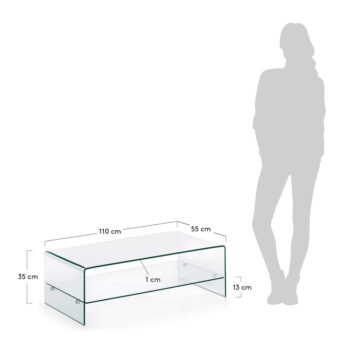 Sklenený konferenčný stolík 55x110 cm Burano – Kave Home - Image 6