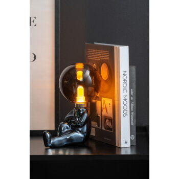 Sivá LED stmievateľná stolová lampa so skleneným tienidlom (výška 22,5 cm) Joey – Leitmotiv - Image 2