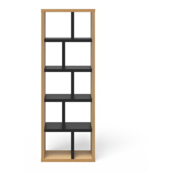 Knižnica v dekore duba v čierno-prírodnej farbe 70x198 cm Berlin – TemaHome – Obrázok 2