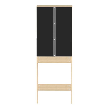 Čierna vysoká kúpeľňová skrinka v dekore duba nad práčku/toaletu 64x179 cm Kube - TemaHome - Image 4