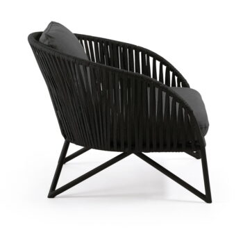 Čierne záhradné kreslo Kave Home Branzie – Obrázok 3