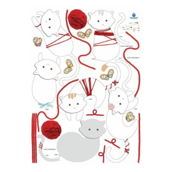 Samolepka Ambiance Cats and balls, 30 cm – Obrázok 3