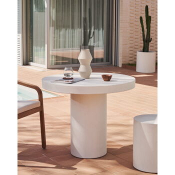 Betónový okrúhly záhradný jedálenský stôl ø 90 cm Aiguablava – Kave Home - Image 5