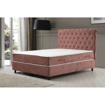 Ružová boxspring posteľ s úložným priestorom 140x200 cm Sonata – Kalune Design - Image 2