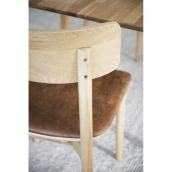 Jedálenská stolička z imitácie kože v koňakovohnedo-prírodnej farbe v súprave 2 ks Wolcott – Rowico – Obrázok 3